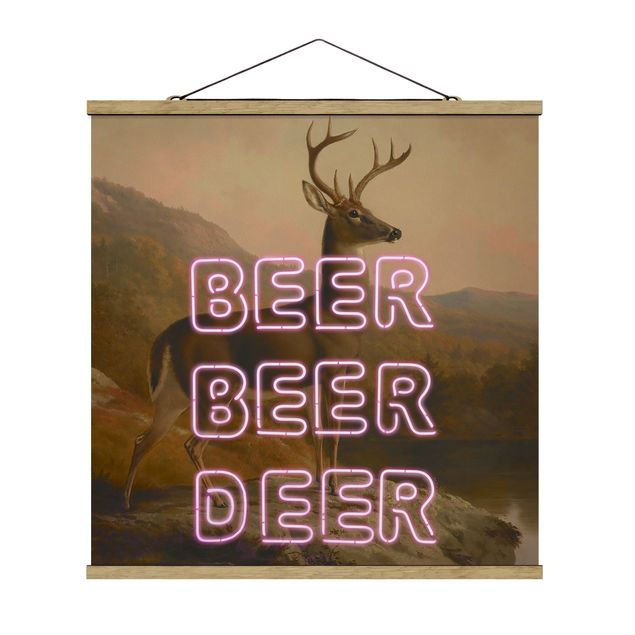 Stoffen schilderij met posterlijst Beer Beer Deer