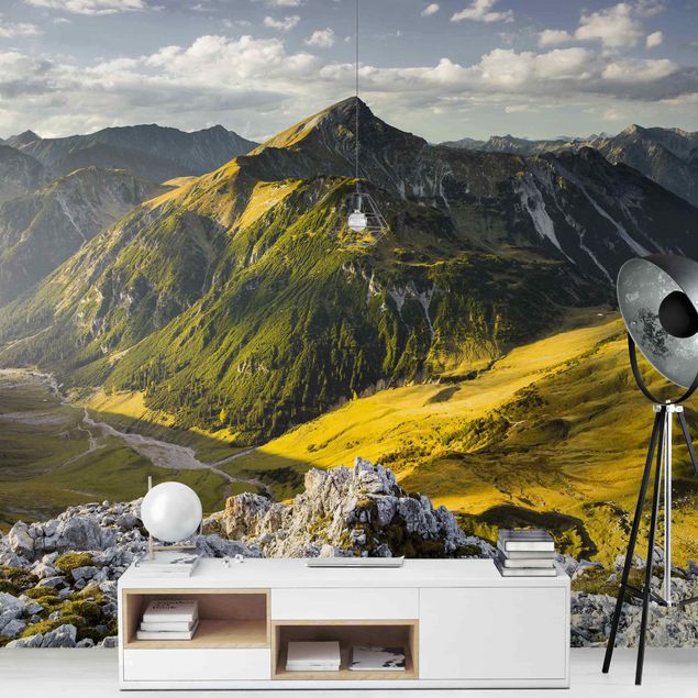 Fotobehang Mountains And Valley Of The Lechtal Alps In Tirol