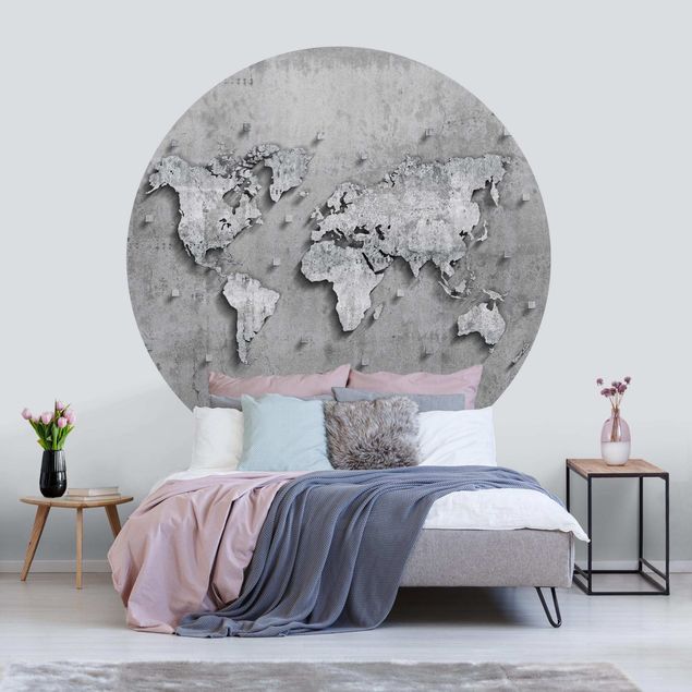 Behangcirkel Concrete World Map