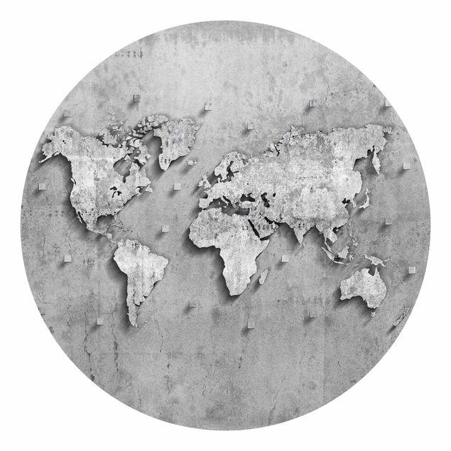 Behangcirkel Concrete World Map