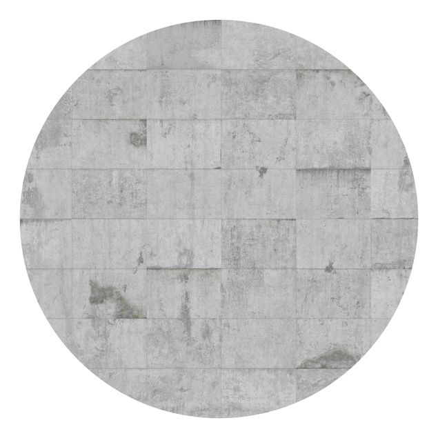 Behangcirkel Concrete Brick Look Grey