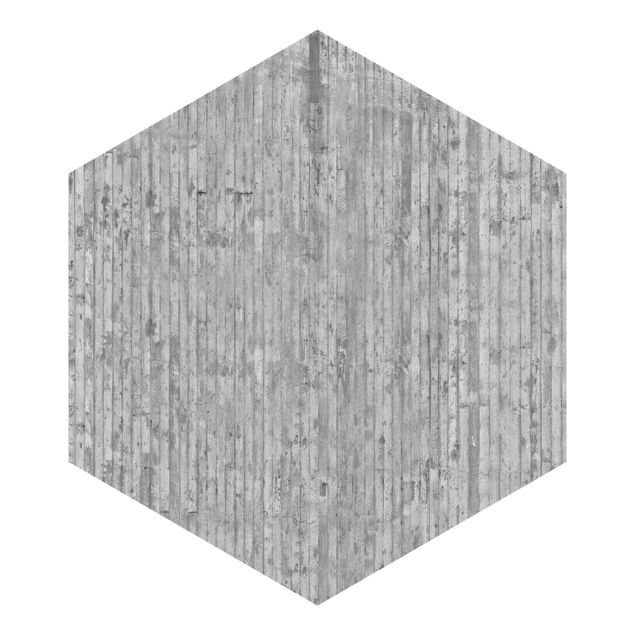 Hexagon Behang Concrete Look Wallpaper With Stripes