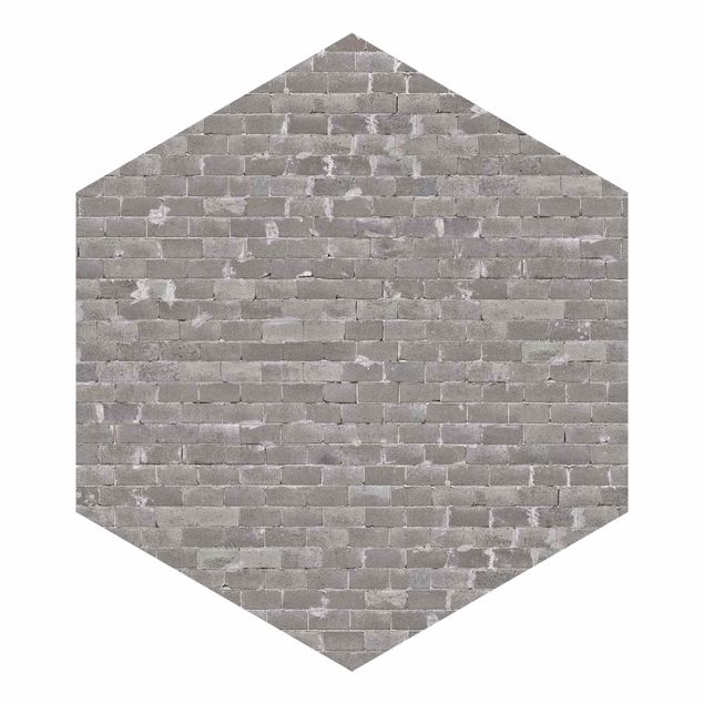 Hexagon Behang Concrete Brick