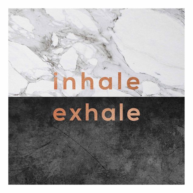 Aluminium Dibond schilderijen Inhale Exhale Copper And Marble