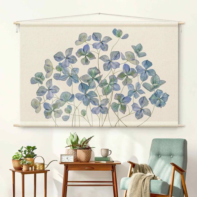 wandtapijten modern Blue Hydrangea Flowers