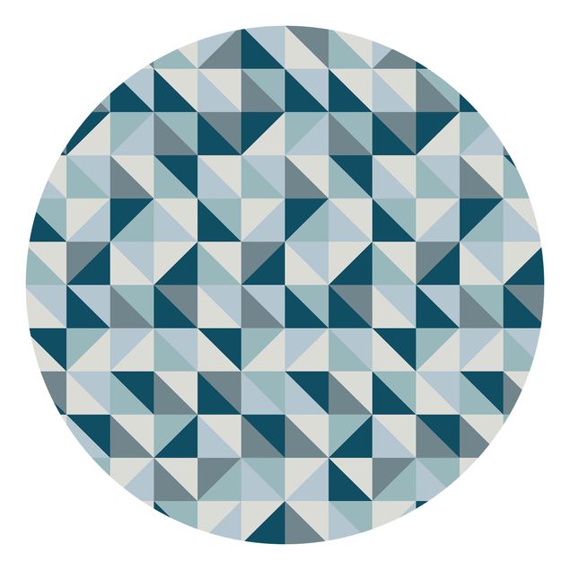 Behangcirkel Blue Triangle Pattern