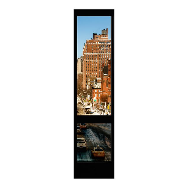 Schuifgordijnen View From Windows On Street In New York