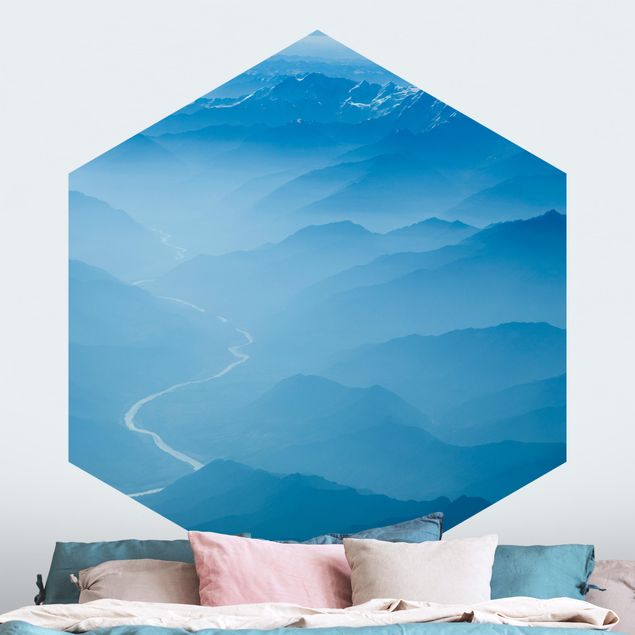 Hexagon Behang View Over The Himalayas