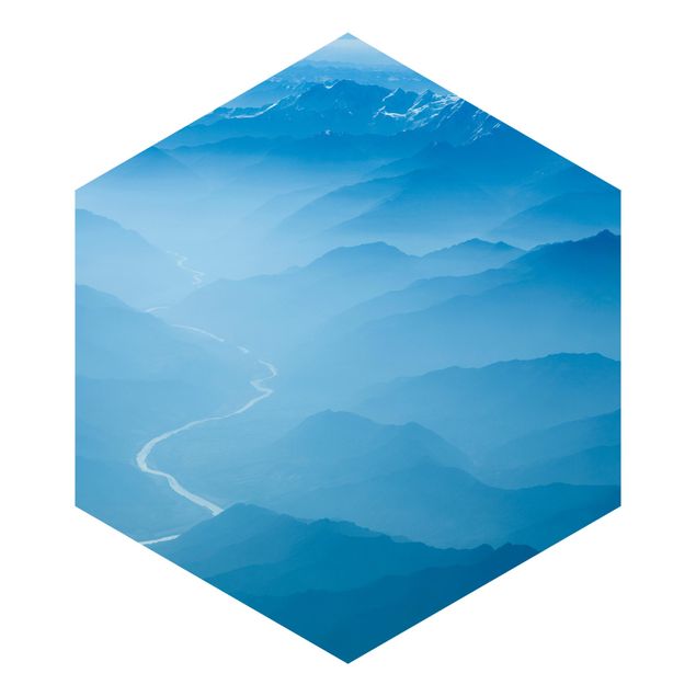 Hexagon Behang View Over The Himalayas