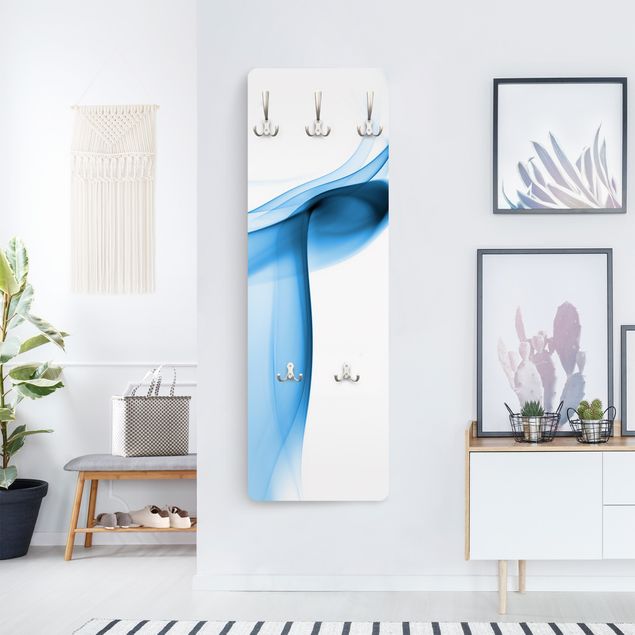 Wandkapstokken houten paneel Blue Luxury