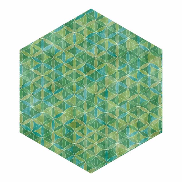 Hexagon Behang Flower Of Life Colour Cast