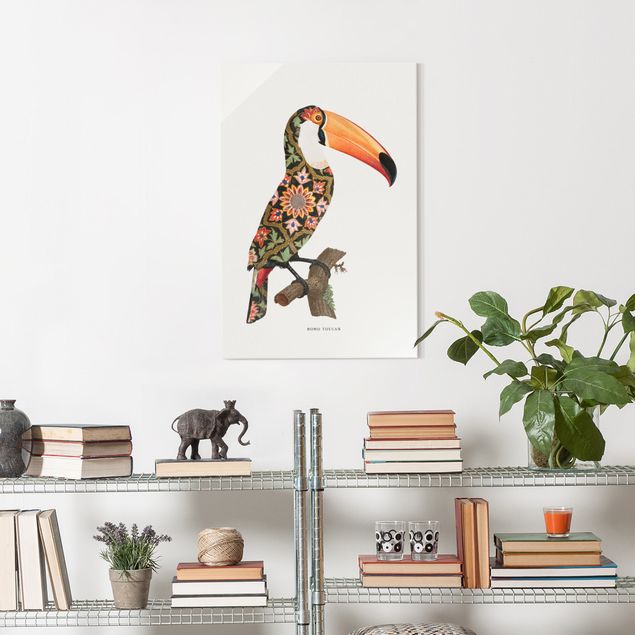 Glasschilderijen Boho Birds - Toucan