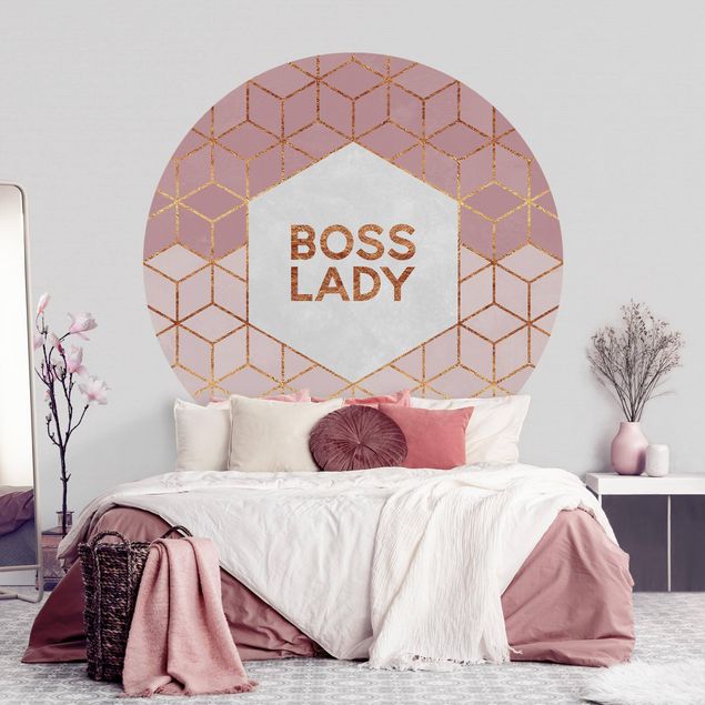 Behangcirkel Boss Lady Hexagons Pink