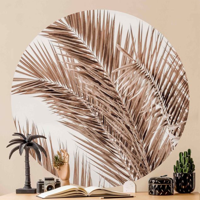 Behangcirkel Bronze Coloured Palm Fronds