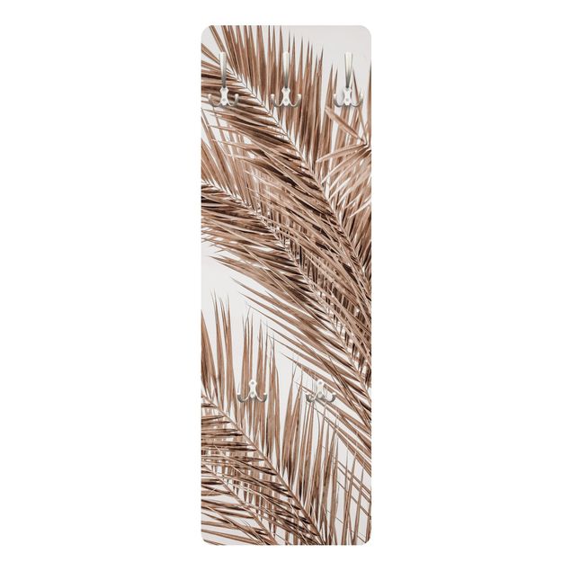 Wandkapstokken houten paneel Bronze Coloured Palm Fronds