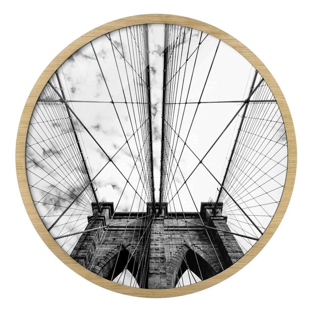Rond schilderijen Brooklyn Bridge in Perspektive