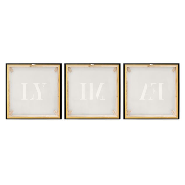 Canvas schilderijen - 3-delig Letters FAMILY White Set I