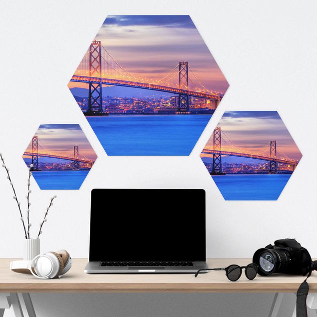 Hexagons Forex schilderijen Bay Bridge