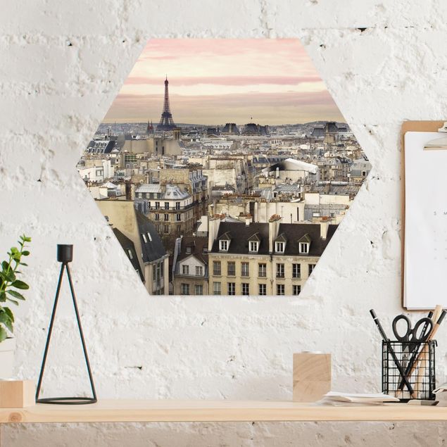 Hexagons Aluminium Dibond schilderijen Paris Up Close