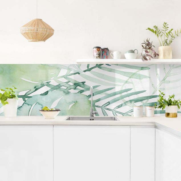 Achterwand voor keuken patroon Palm Fronds In Watercolour I
