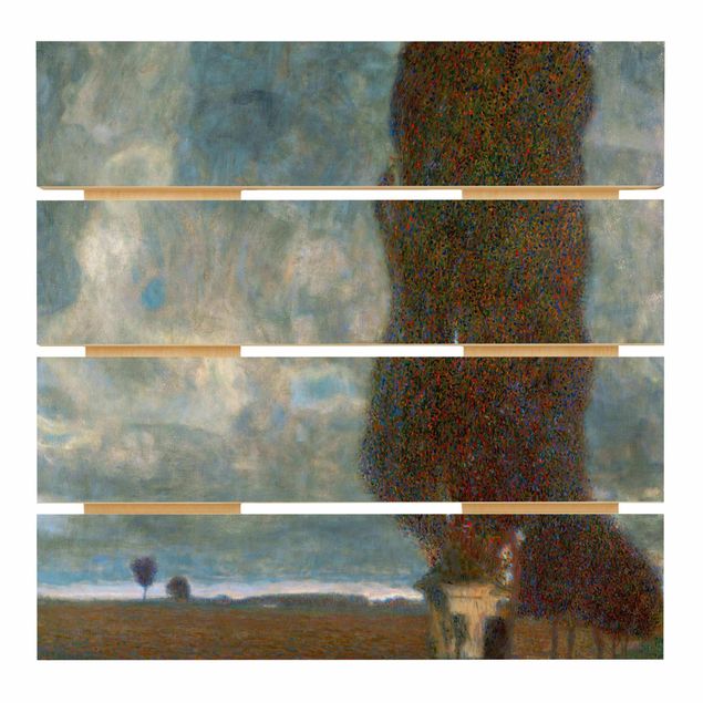 Houten schilderijen op plank Gustav Klimt - The Great Poplar II