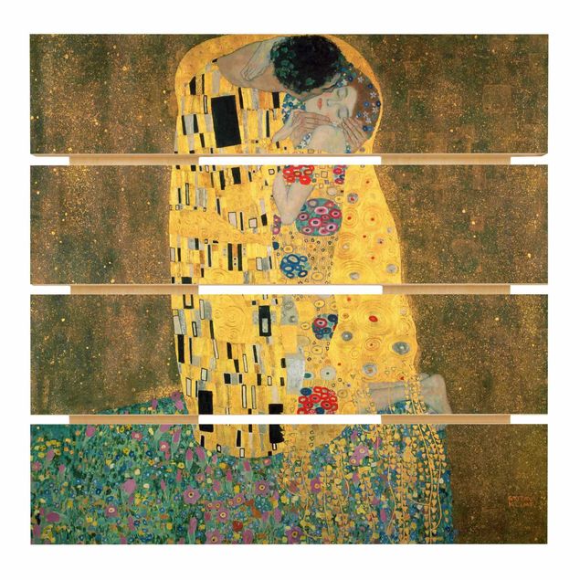 Houten schilderijen op plank Gustav Klimt - The Kiss