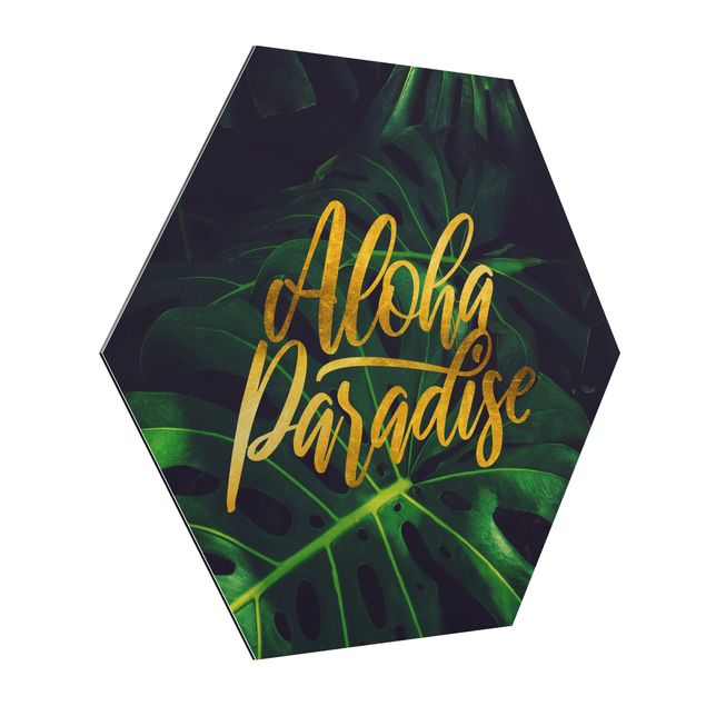 Hexagons Aluminium Dibond schilderijen Jungle - Aloha Paradise