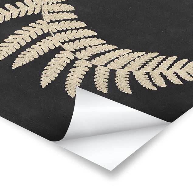Posters Fern With Linen Structure IV