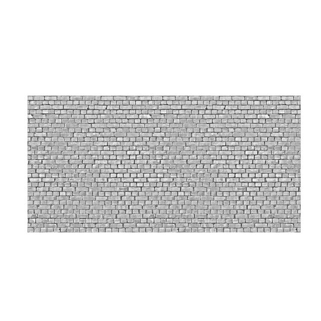 wit tapijt Brick Wallpaper Black And White