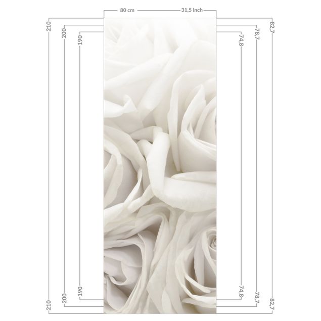 Duschrückwand - Weiße Rosen