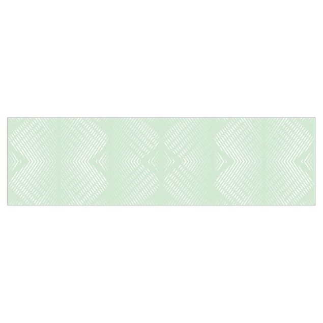 Keukenachterwanden Rhombic Pattern With Stripes In Mint Colour