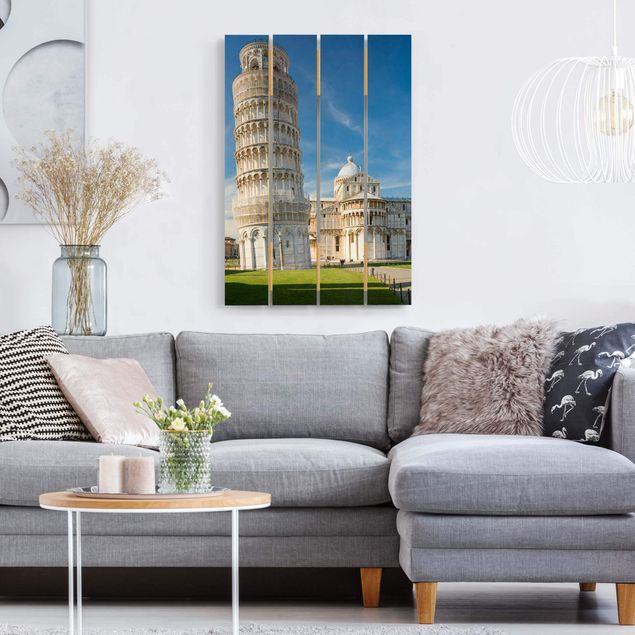 Houten schilderijen op plank The Leaning Tower of Pisa