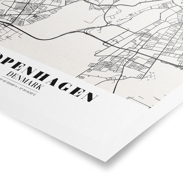 Posters Copenhagen City Map - Classic