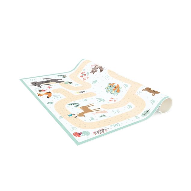 tapijt modern Playoom Mat Forest Animals - Friends On A Forest Path
