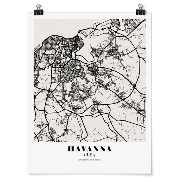 Posters Havana City Map - Classic