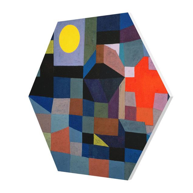 Hexagons Forex schilderijen Paul Klee - Fire At Full Moon