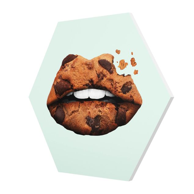 Hexagons Forex schilderijen Lips With Biscuit