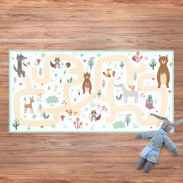 lopers Playoom Mat Forest Animals - Friends On A Forest Path