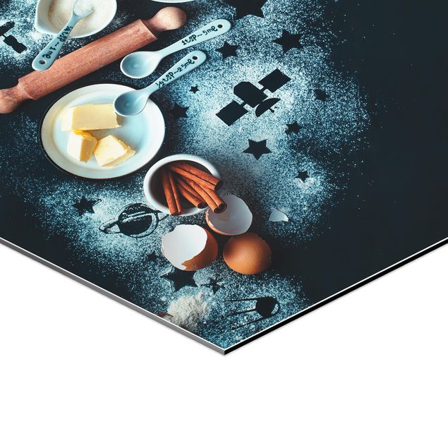 Hexagons Aluminium Dibond schilderijen Baking For Stargazers