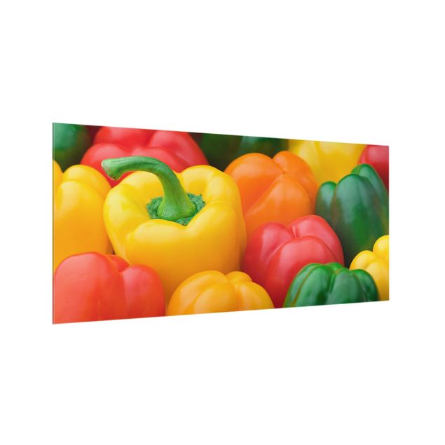 Spatscherm keuken Colorful Peppers