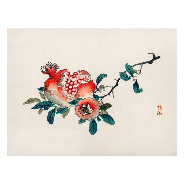 Magneetborden Asian Vintage Drawing Pomegranate
