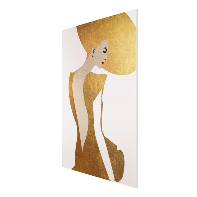 Forex schilderijen Lady With Hat Golden
