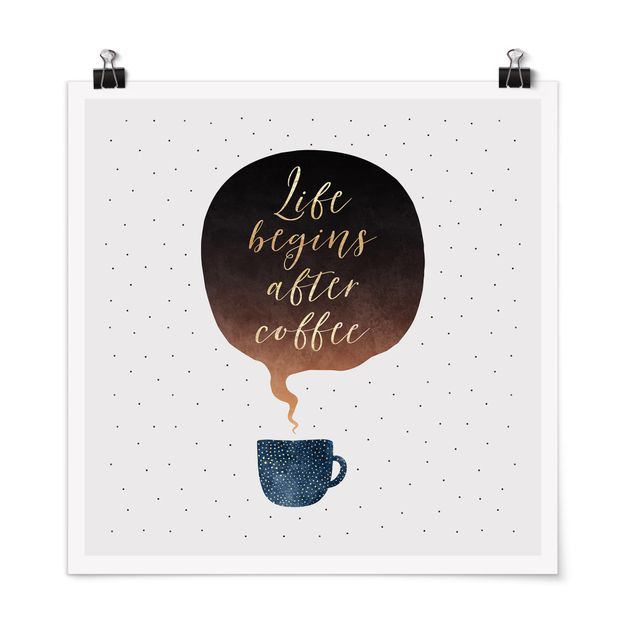 Posters Life Begins After Coffee Dots