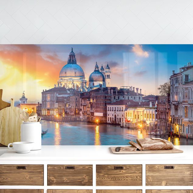 Achterwand voor keuken steden en skylines Sunset in Venice