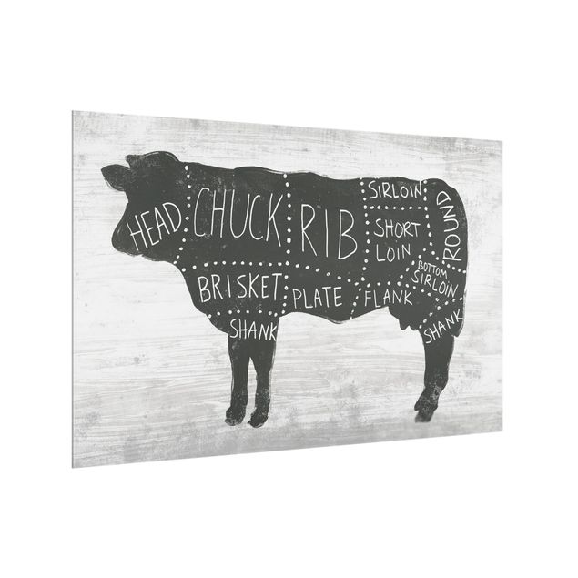 Spatscherm keuken Butcher Board - Beef