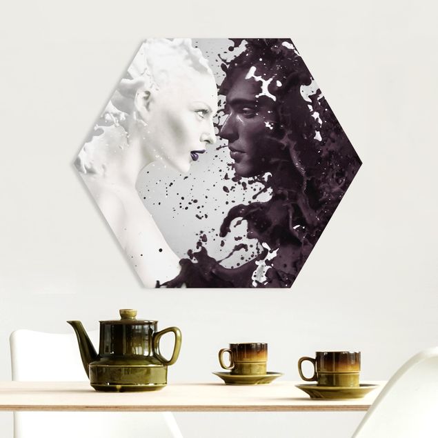 Hexagons Forex schilderijen Milk & Coffee