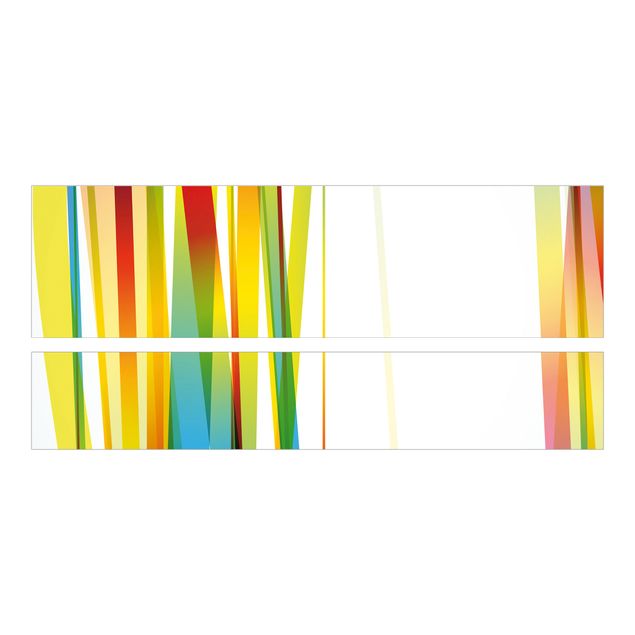 Meubelfolie IKEA Malm Bed Rainbow Stripes