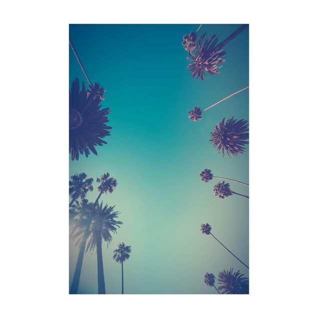 vloerkleden turquoise Tropical Plants Palm Trees And Sky ll