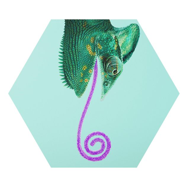 Hexagons Forex schilderijen Chameleon With Sugary Tongue