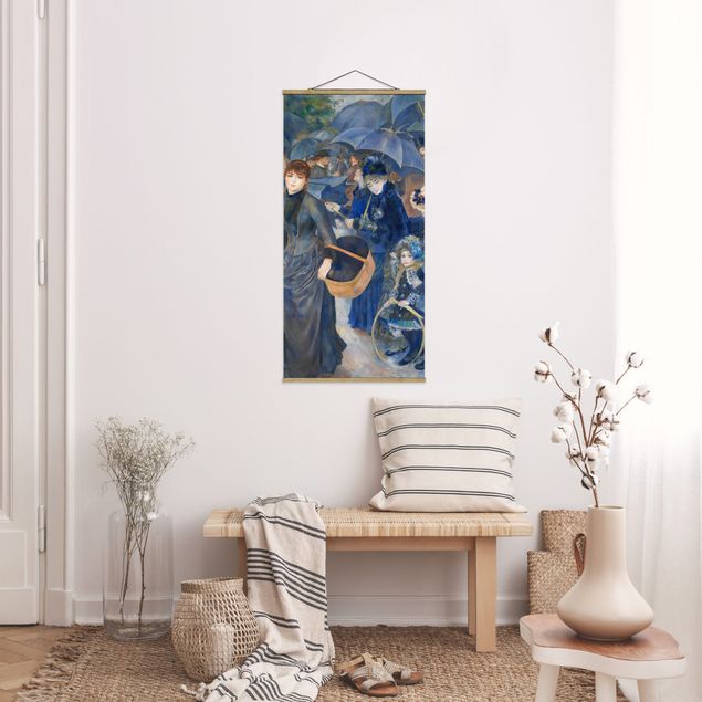 Stoffen schilderij met posterlijst Auguste Renoir - Umbrellas